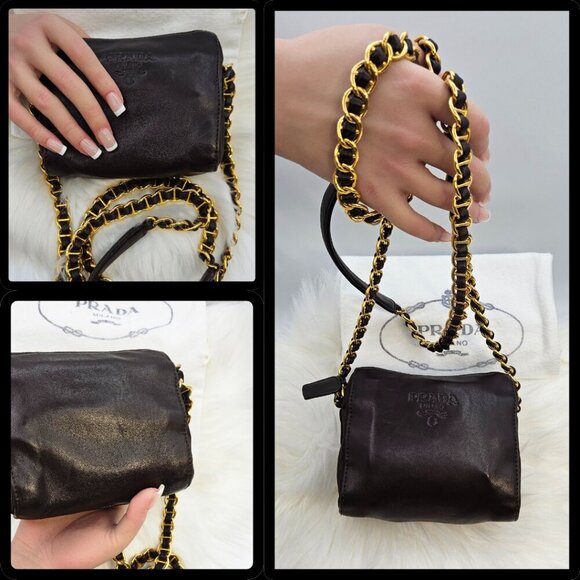 Prada  Brown Leather Catena Crossbody - Picture 12 of 17